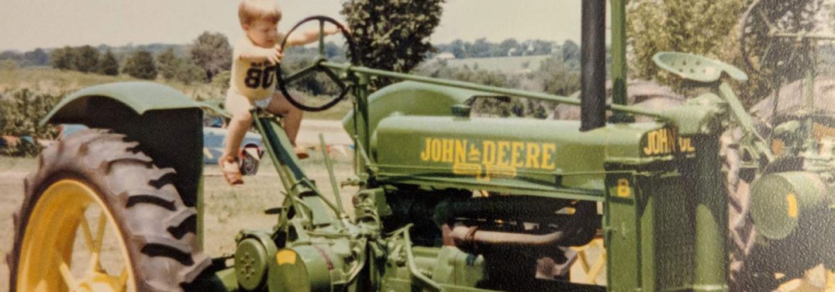Bobby Bonds Jr. on his great grandfather's tractor. Photo: Courtesy Bobby Bonds, Jr.