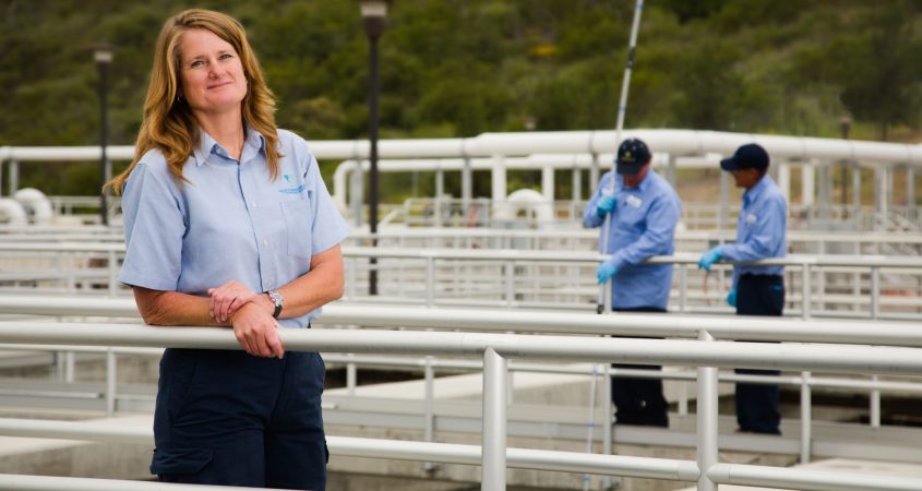 The California Water Environment Association of San Diego recognized Vallecitos Water District wastewater treatment plant supervisor Dawn McDougle as its 2018 Supervisor of the Year. Photo: Courtesy VWD