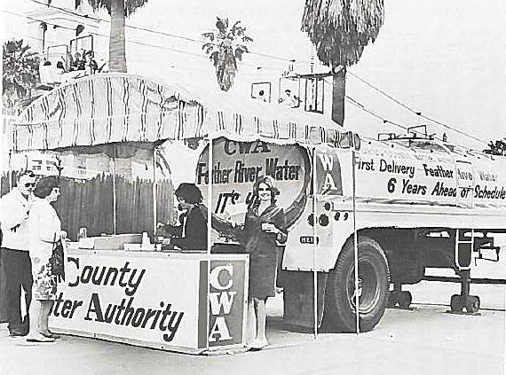 Early outreach project at the Del Mar Fair in summer 1965, promoting 'pure Northern California water.'