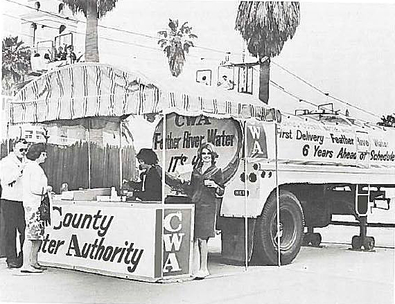 Early outreach project at the Del Mar Fair in summer 1965, promoting 'pure Northern California water.'
