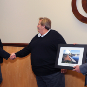 Don Billings receives the 'H2O Champion' Water Legacy Award from SDCWA Chairman Mark Muir and Vice Chairman Jim Madaffer. Photo: Water Authority