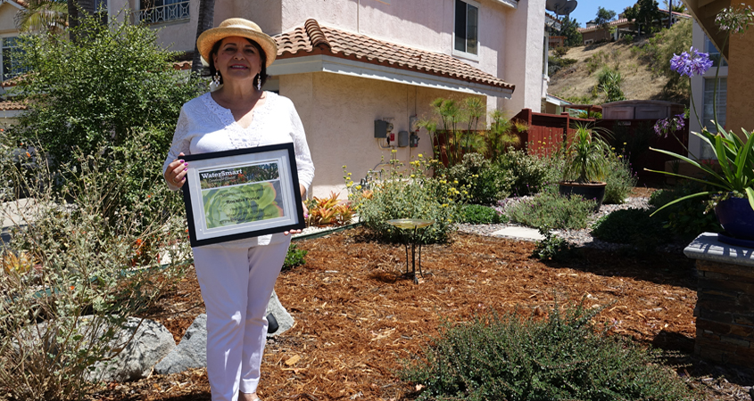 Former water conservation class graduate and rebate recipient Rosalba Ponce from Chula Vista was named the Otay Water District's 2018 winner for “Best in District.” Photo: Courtesy Otay Water District