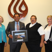 Water Authority General Manager Maureen Stapleton, State Sen. Ben Hueso, Water Authority Board Chair Mark Muir, and Christy Guerin, chair of the Water Authority’s Legislation and Public Outreach Committee (left to right). Photo: Water Authority