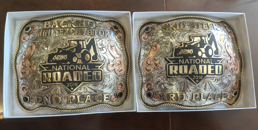 Winners received engraved belt buckles as prizes. Photo: Courtesy Bobby Bond Jr. National Skills Roadeo