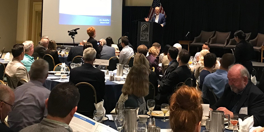 Water Authority Board Chair Jim Madaffer provided the keynote address at the 2018 North County Water Symposium. Photo: Water Authority