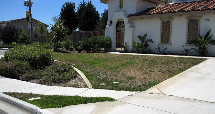 The Oberkamp home before its landscaping makeover. Photo: Water Authority