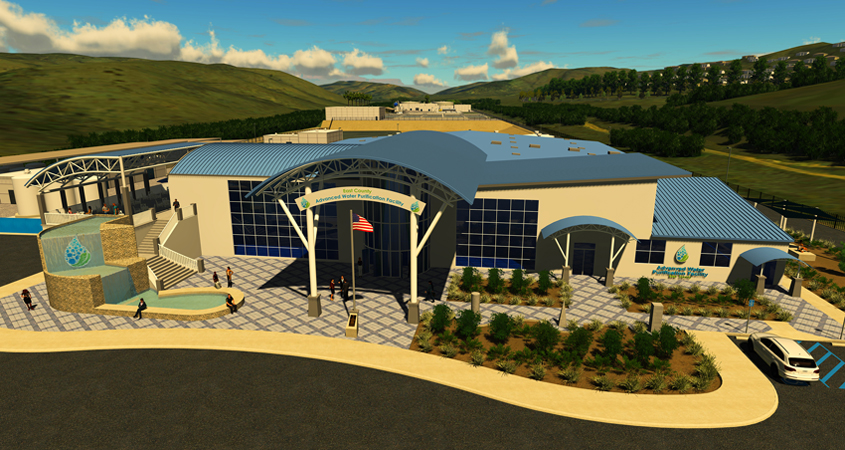 An artist's rendering of the new Padre Dam Visitor Center at the East County Water Purification Treatment Center. Graphic: Gourtesy Padre Dam Municipal Water District water repurification water reliability