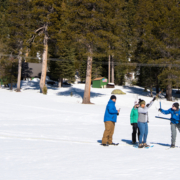The California Department of Water Resources conducted the second snow survey of the 2019 season at Phillips Station in the Sierra Nevada Mountains. The survey site is approximately 90 miles east of Sacramento in El Dorado County. Photo: Florence Low / California Department of Water Resources.