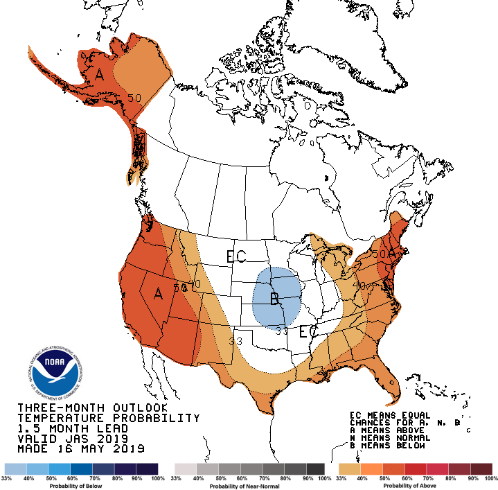 NWS Climate Prediction Center 3-month temperature outlook