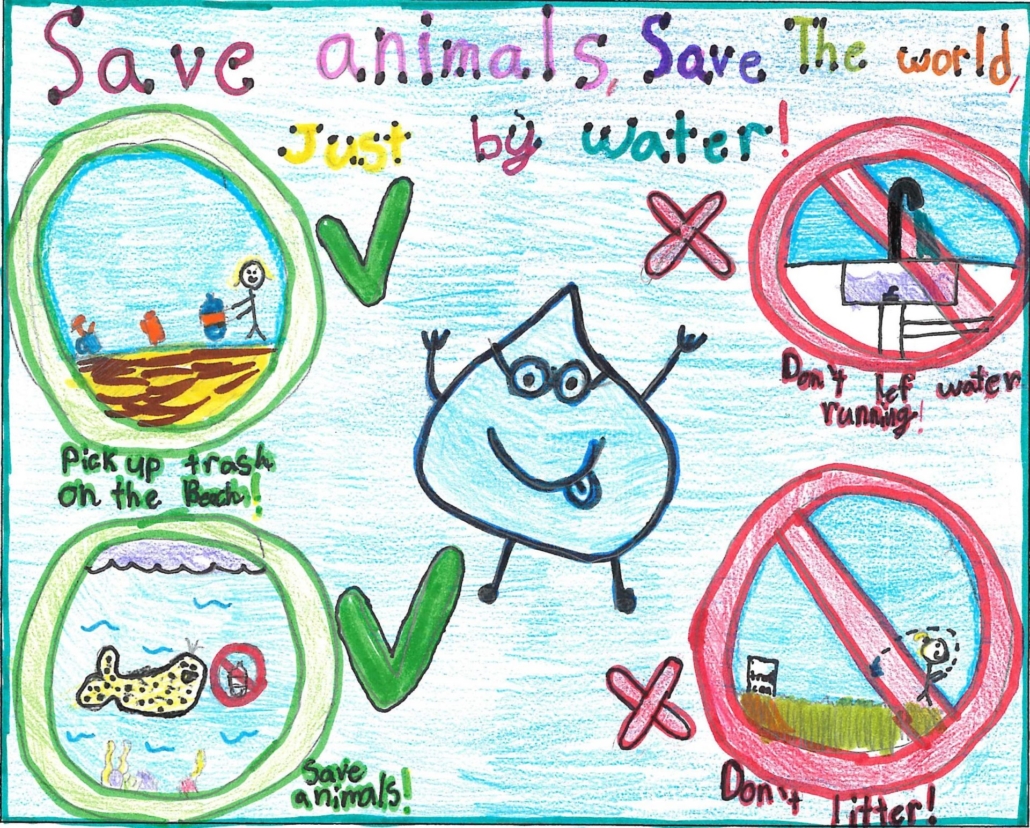 Addison Bowe, the second-place winner, designed a poster that highlights the connection between water conservation and pollution prevention. Photo: OMWD Poster Contest