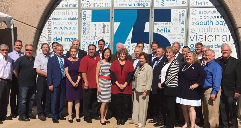 The San Diego County Water Authority’s Board of Directors celebrated the agency’s 75th anniversary.