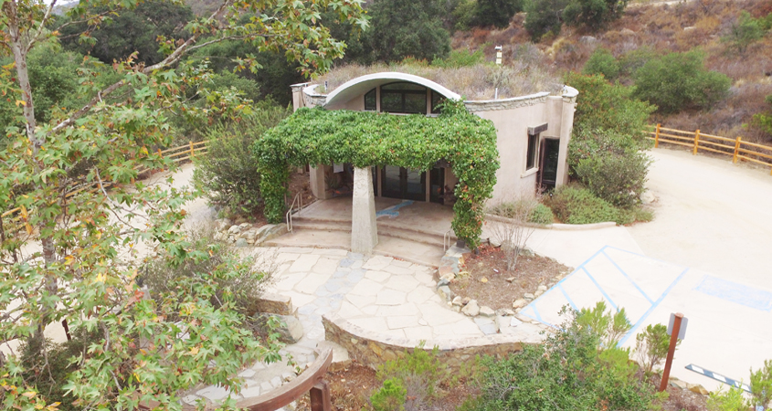 The new Elfin Forest Recreational Reserve's Interpretive Center features The building also features green design elements such as recycled building materials, solar panels powered by photovoltaic cells, and a green roof. Photo: Olivehain Municipal Water District