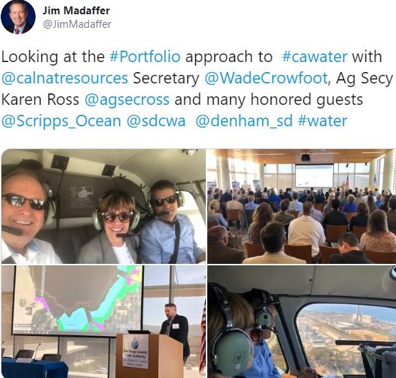 Jim Madaffer tweet on water portfolio tour July 2019