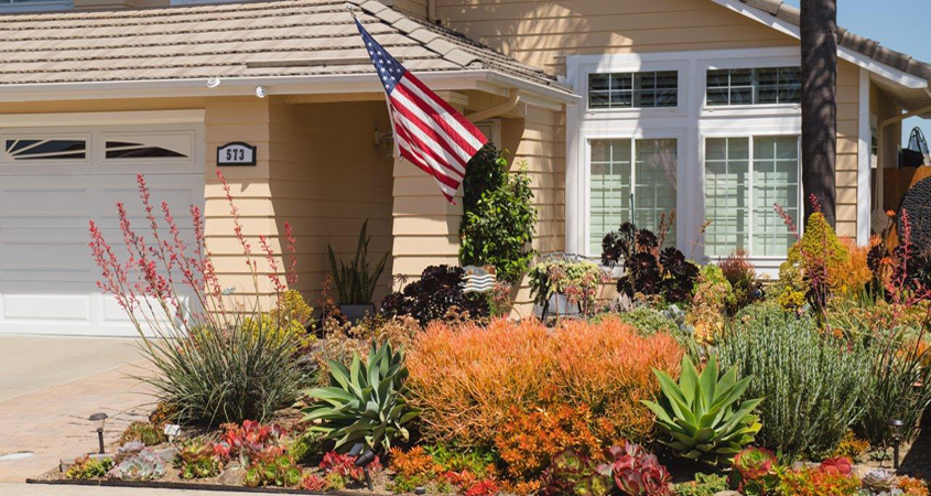 Laura Cates used succulents to create her winning landscape design in Oceanside. Photo: City of Oceanside drought tolerant gardens