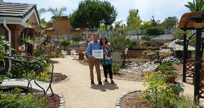 La Mesa residents Bob and Shan Cissell transformed 2,500 square feet of turf into their own Conservation Garden in La Mesa, winning the 2019 Oty Water District Landscaping Contest. Photo: Otay Water District