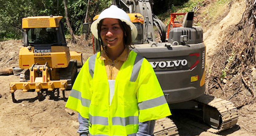 Mary Maciel learns good safety practices as part of her summer internship with the Fallbrook Public Utility District. Photo: FPUD Water industry career opportunities