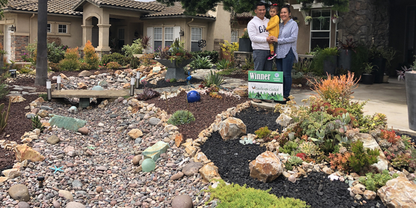 WaterSmart Landscape Contest-The Nieves family of Bonita won the Sweetwater Authority's 2019 Landscape Makeover Contest for theier creative WaterSmart landscaping design. Photo: Sweetwater Authority 2021 Landscape Makeover