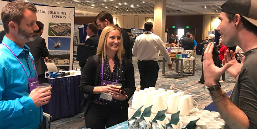 Symposium attendees enjoy hot- and cold-brewed coffee made by locally-owned Bird Rock Coffee Roasters using purified recycled water at the at the 34th annual WateReuse Symposium in San Diego. Photo City of San Diego