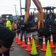 Bobby Bond Jr. works the mini-excavator during competition at the 2019 American Public Works Assoiation (APWA) National Skills ROADEO. Photo: Courtesy Natassia Bond