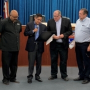 Bruce Wilcox honored by members of the Salton Sea Authority