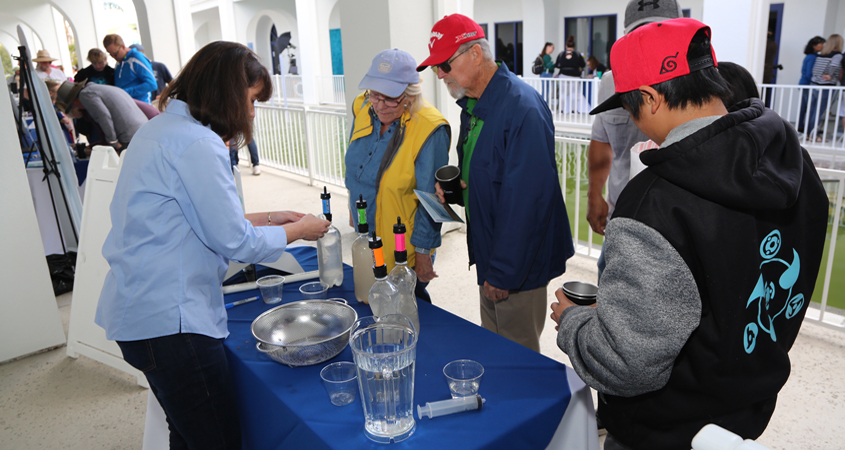 Visitors learn about technology used to purify and recycle water at Pure Water Oceanside open house outreach events. Photo: City of Oceanside Water agency outreach