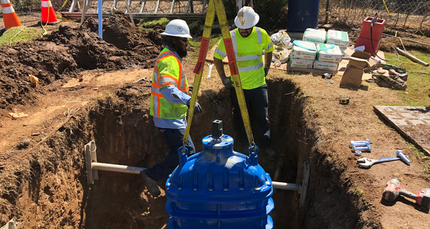 Vallecitos Water District maintenance professionals perform a valve replacement project featured in the district's latest Work We Do video. Photo: Vallecitos Water District