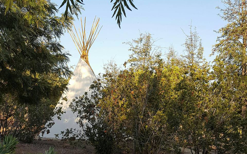 Volunteers help maintain the Lake Jennings campsites, which include five tipis. Photo: Helix Water DIstrict