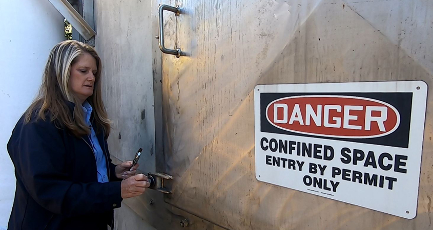 Meadowlark Wastewater Plant Supervisor Dawn McDougle led the confined space training with North County firefighting agencies on behalf of the Vallecitos Water District. Photo: Vallecitos Water District