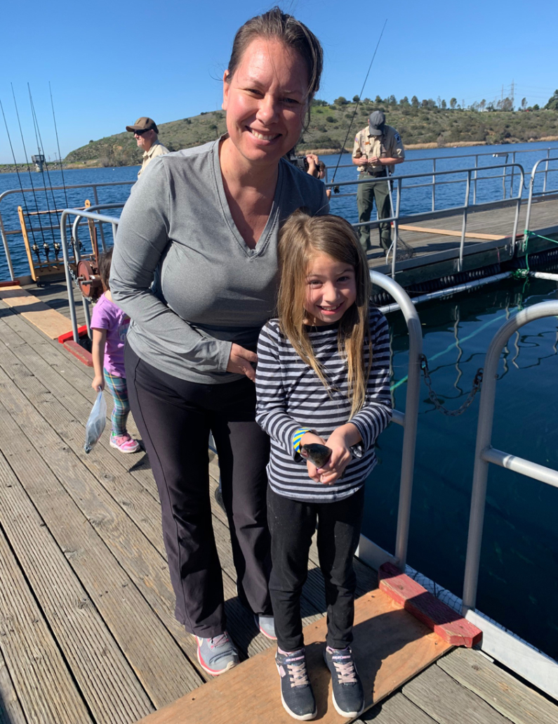 Getting your hands a little slimy is part of fun at Kids Fishing Day at Lake Jennings. Photo: Lake Jennings