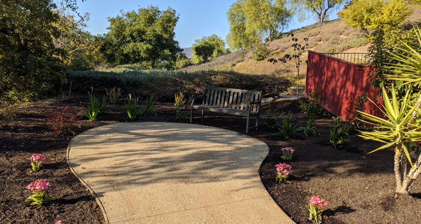 Eileen Koonce says she was able to install her own landscaping with the help she received from instructors. Photo: Vallecitos Water District