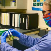 Scholarships-In her job at the City of Escondido Water Quality Lab, Associate Chemist Sarah Shapard performs tests analyzing for ammonia. Photo: City of Escondido Water industry education
