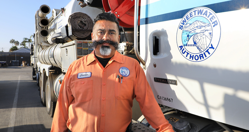 "The desire to produce quality work and to know that customers can depend on us is what motivates me," said Sweetwater Authority Field Crew Supervisor Javier Natividad. Photo: Water Authority water pros working