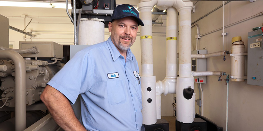 Vallecitos Water District Senior Pump & Motor Technician Dale Austin encourages military veterans to consider water industry careers. Photo: Vallecitos Water District
