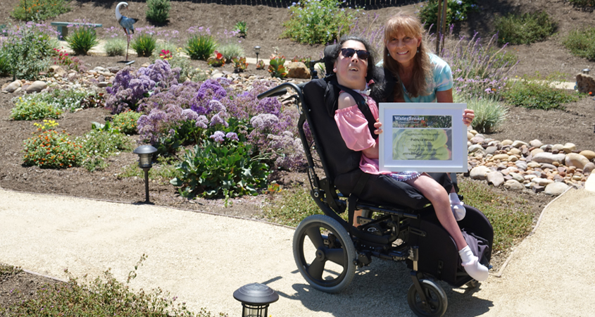 The beautiful, wheelchair accessible garden inspired by Patricia Wood's daughter Kimberly is the 2020 Otay Water District Landscape Contest winner. Photo: Otay Water District 2021 Landscape Makeover