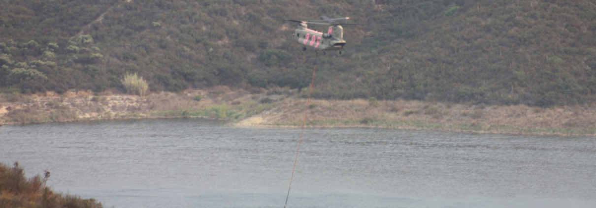 Loveland Reservoir-Firefighter Helicopter-Valley Fire-Sweetwater Authority