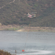 Loveland Reservoir-Firefighter Helicopter-Valley Fire-Sweetwater Authority