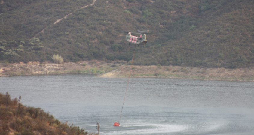 Loveland Reservoir-Firefighter Helicopter-Valley Fire-Sweetwater Authority