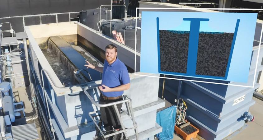 Senior Wastewater Operations Supervisor John Carroll gives viewers a bird's eye view of the facility. Photo: City of San Diego