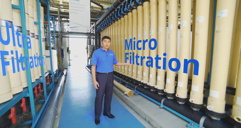 Pure Water San Diego Associate Engineer Anthony Van guides a new virtual tour of the demonstration facility. Photo: City of San Diego