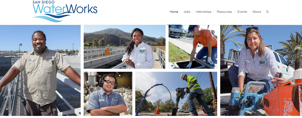 San Diego Water Works website-water jobs-water industry