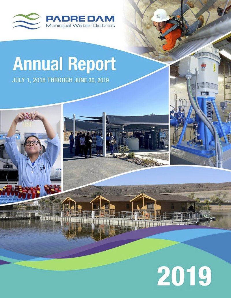 The cover of the award-winning Padre Dam Municipal Water District 2019 annual report. Photo: Padre Dam MWD