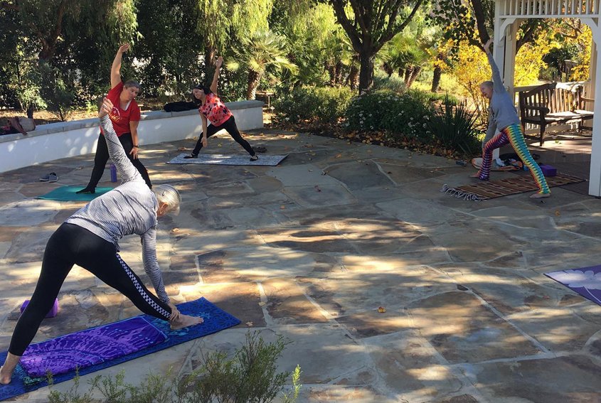 Outdoor fitness classes including yoga are popular at The Garden. Photo: The Garden