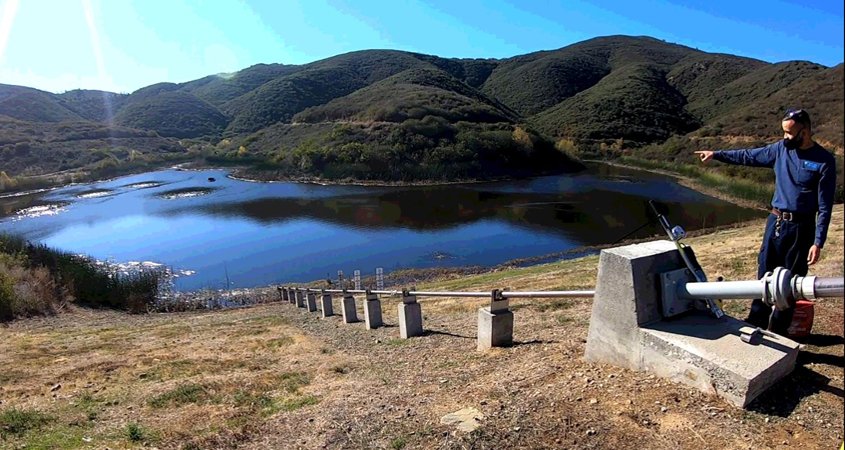 Vallecitos Water District staff including maintenance operator Marcelino Sanchez help maintain the lake and habitat. Photo: Vallecitos Water District