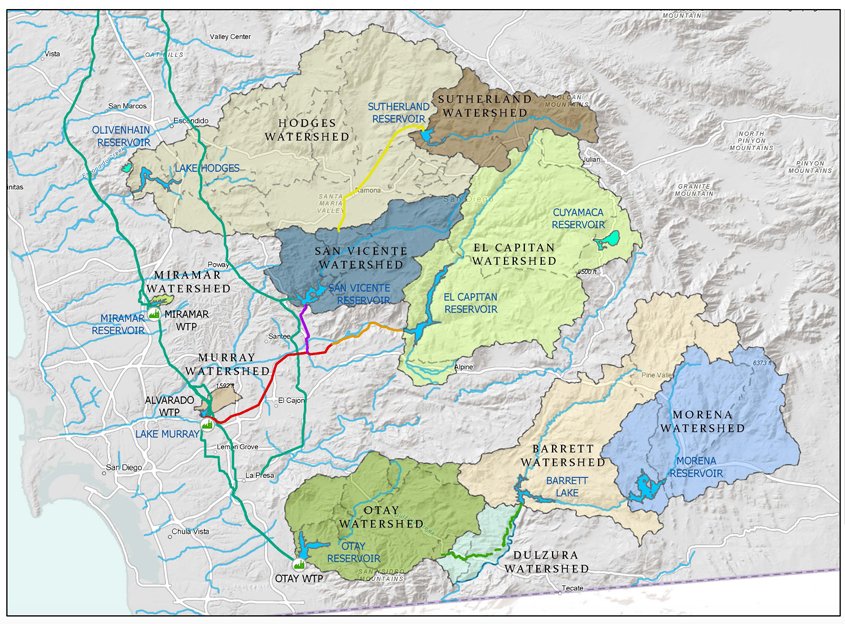 Six of San Diego County's watershed regions lie within the City of San Diego boundaries. Map: City of San Diego