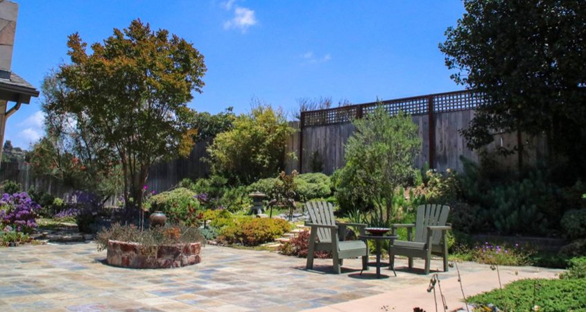 The transformed backyard with the unused pool filled in. Photo: Helix Water District