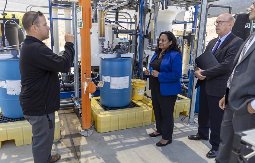 Radhika Fox of the EPA tours the East County Advanced Water Project Demonstration Facility in Santee. Photo: East County AWP EPA Funding