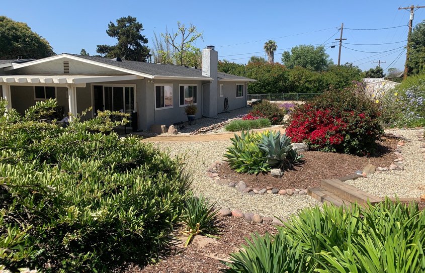 The Wagemester home's attractive new waterwise landscaping. Photo: Vista Irrigation District Vista 2021 Contest