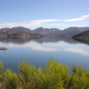 Climate Change-drought-San Vicente Reservoir in San Diego County