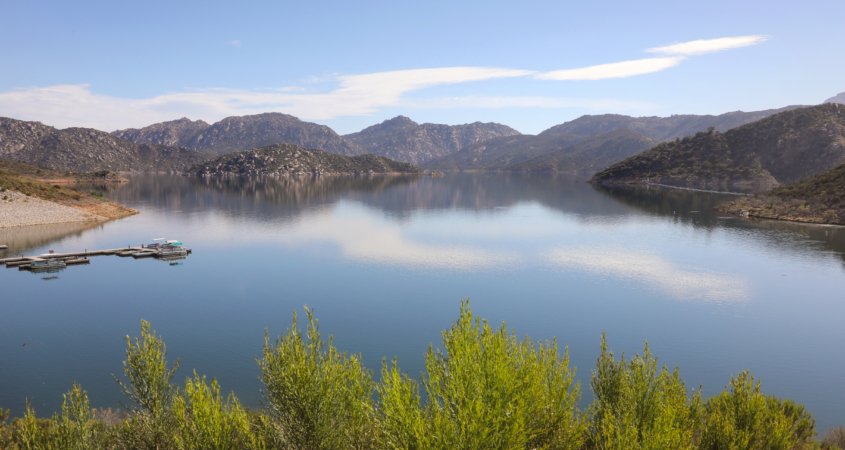 Climate Change-drought-San Vicente Reservoir in San Diego County