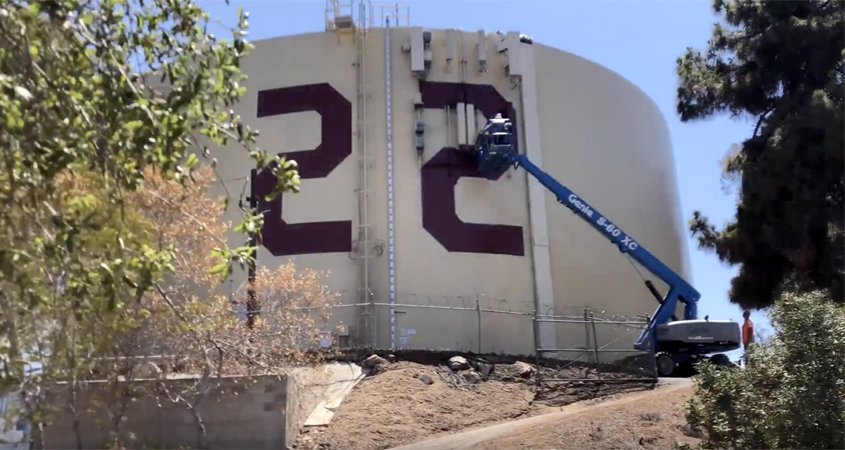 The annual painting for the Class of 2022 began due to safety concerns. Photo: Fallbrook PUD